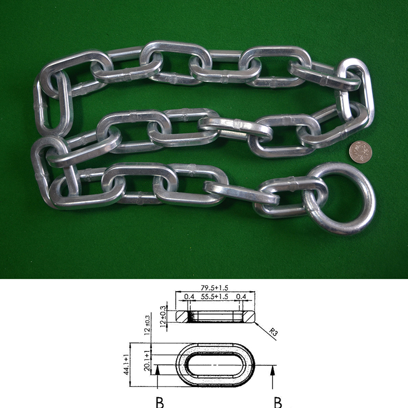 Correntes de aço de liga quadrada de 12 mm (galvanização ecológica)